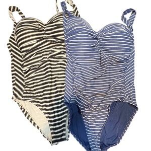 Two Nip tuck Swimsuits size 12 bra slimming one piece beach vacation cruise